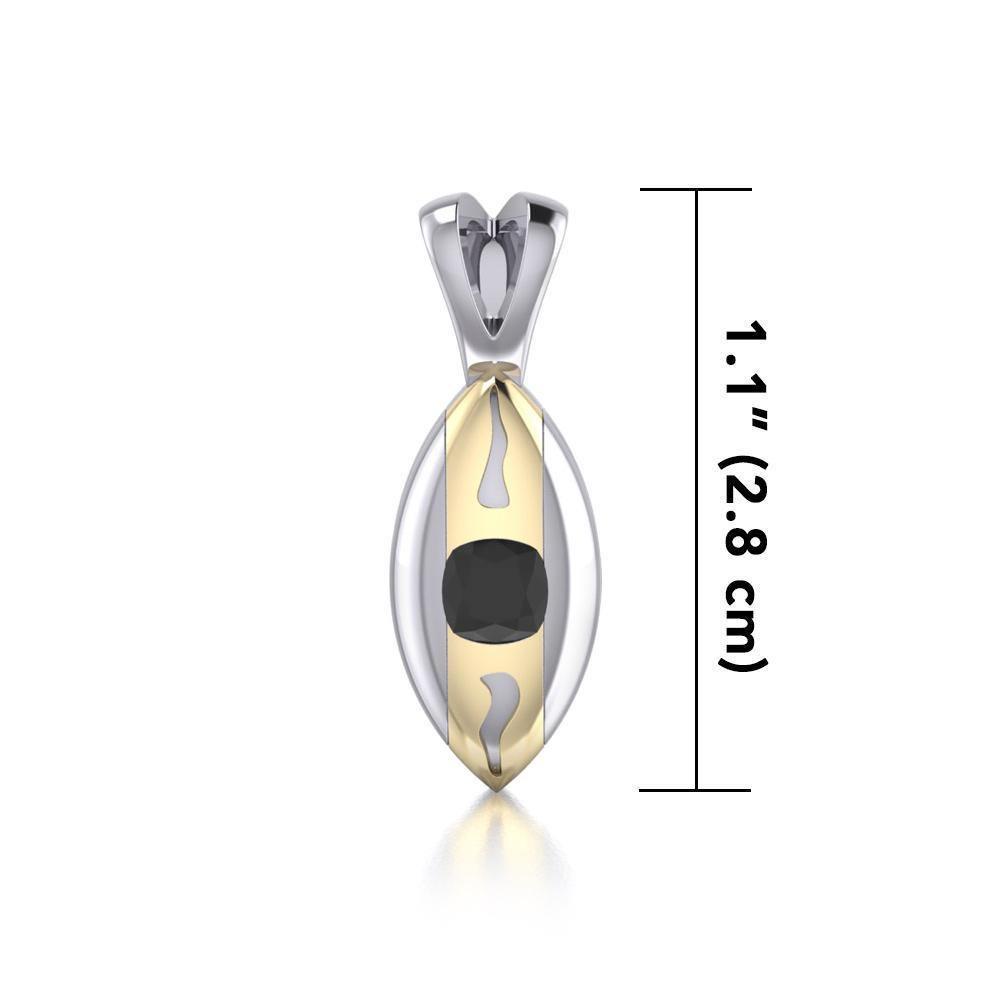 Black Magic Art Deco Silver & Gold Pendant MPD836 Pendant