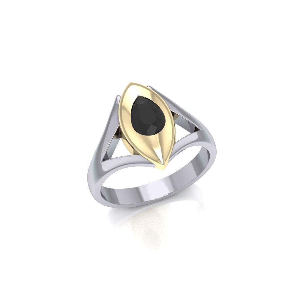 Blaque Teardrop Solitare Ring MRI482