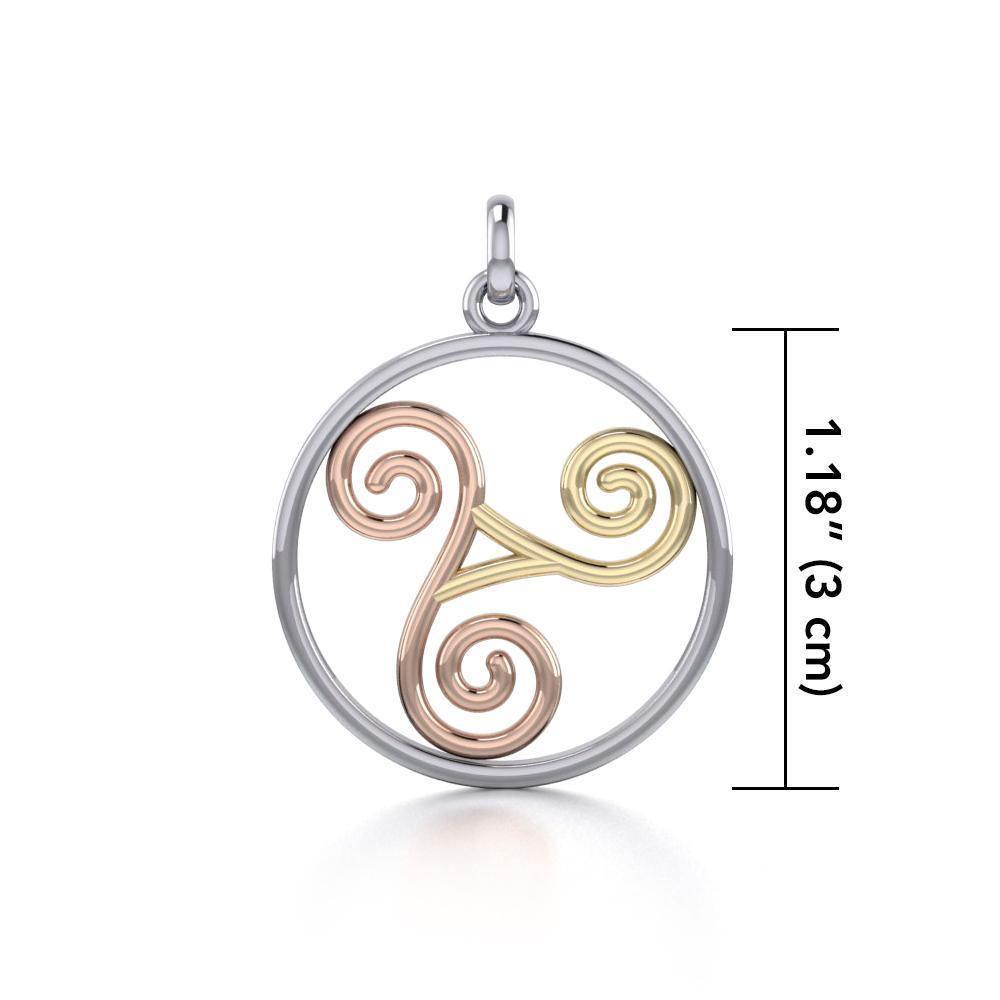 Celtic Three Tone Spiral Pendant OTP038 Pendant