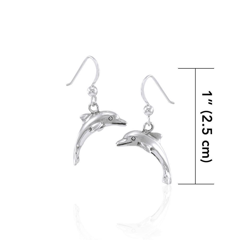 Jumping Dolphins Sterling Silver Earrings Earrings