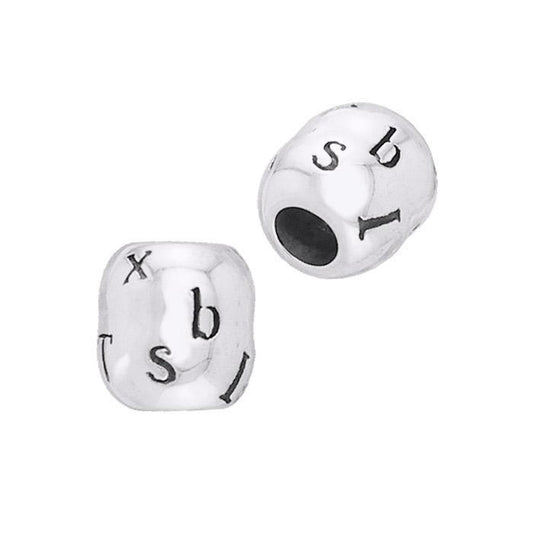 Round Letter Silver Beads TBD020