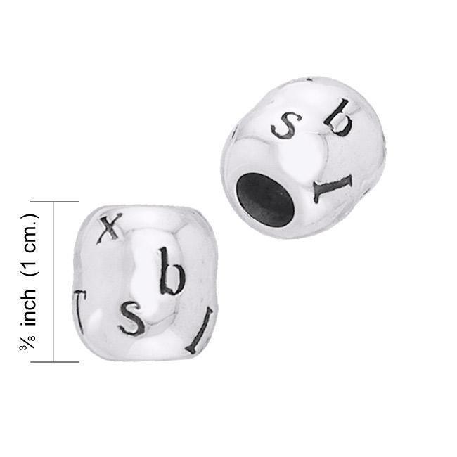 Round Letter Silver Beads TBD020 Bead