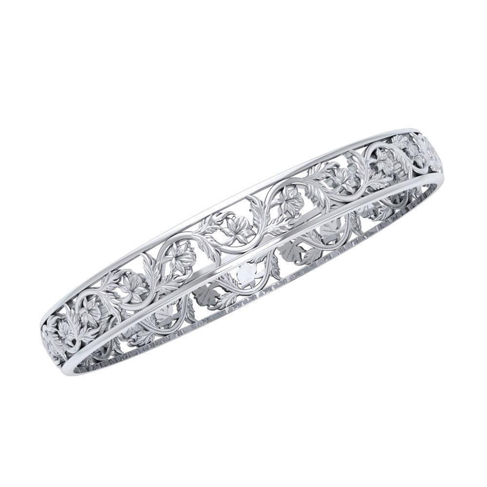 Filigree Flower Silver Bangle TBG128 Bangle