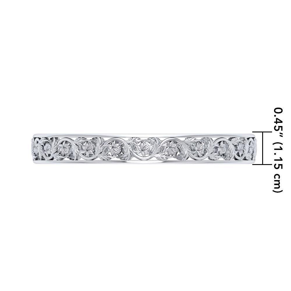 Filigree Flower Silver Bangle TBG128 Bangle