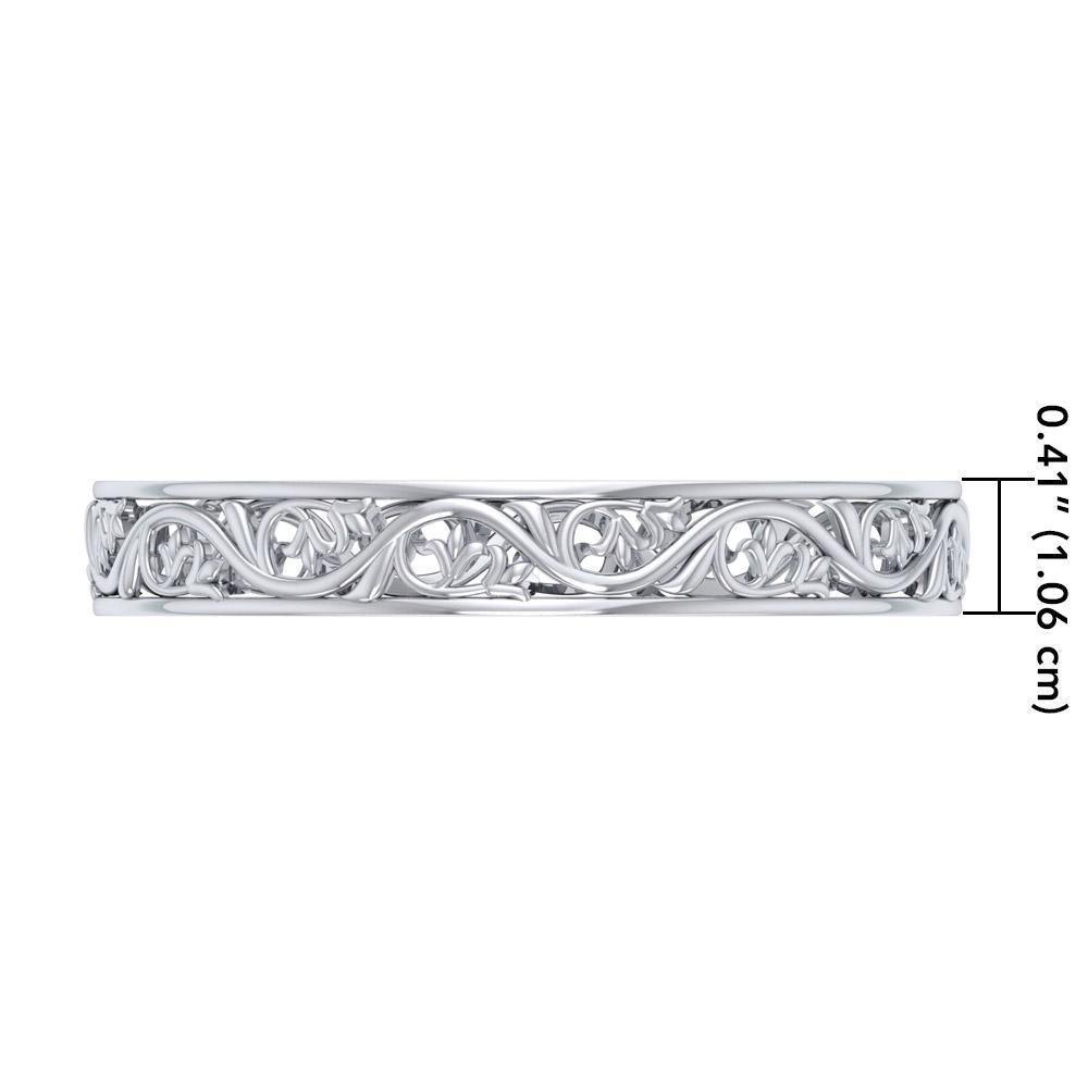 Filigree Leaf Silver Bangle TBG133 Bangle