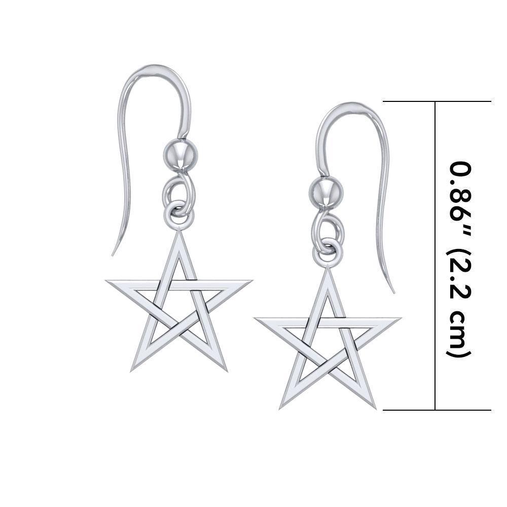 Silver Pentagram Pentacle Earrings TE1174 Earrings