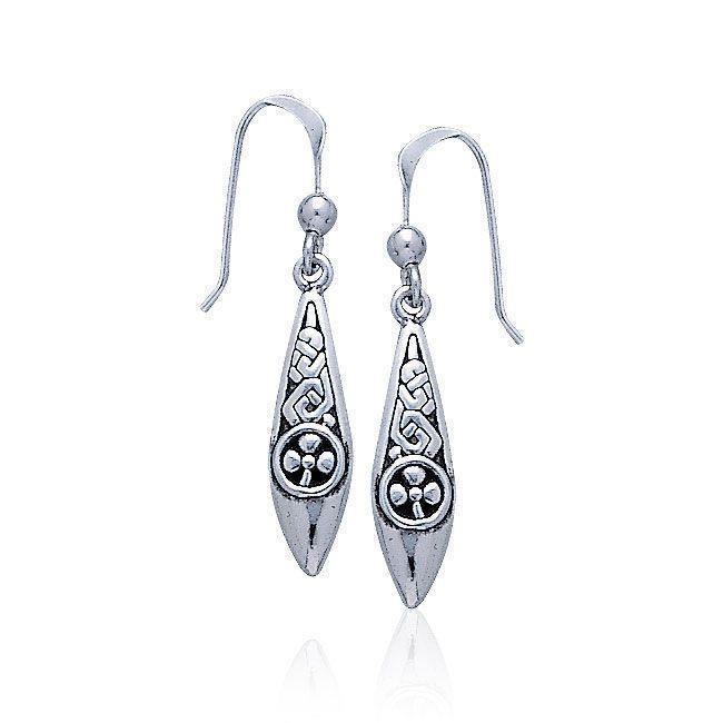 Celtic Knotwork Silver Shamrock Earrings TE2600 Earrings