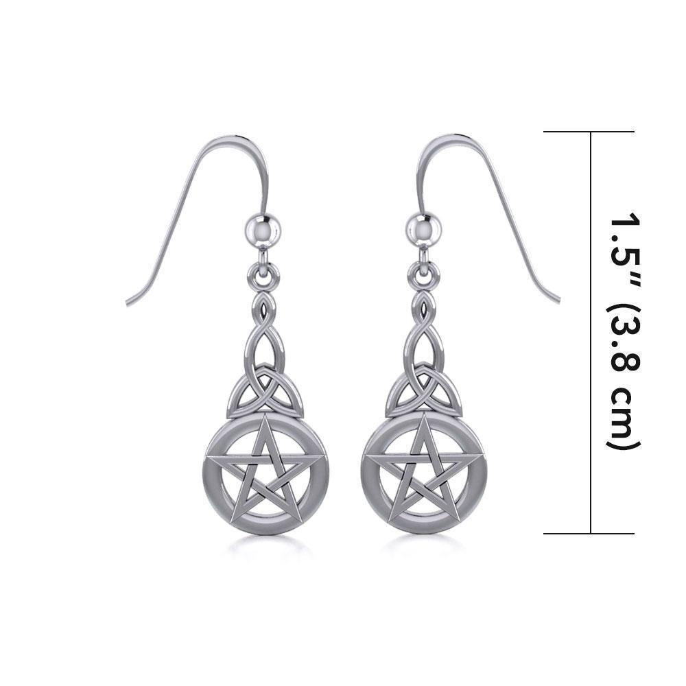 Pentacle And Trinity Knot Silver Earrings TE2734 Earrings