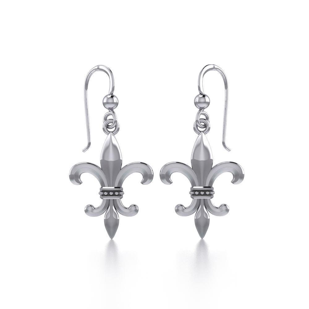 Fleur De Lis Sterling Silver Earrings TER117 Earrings