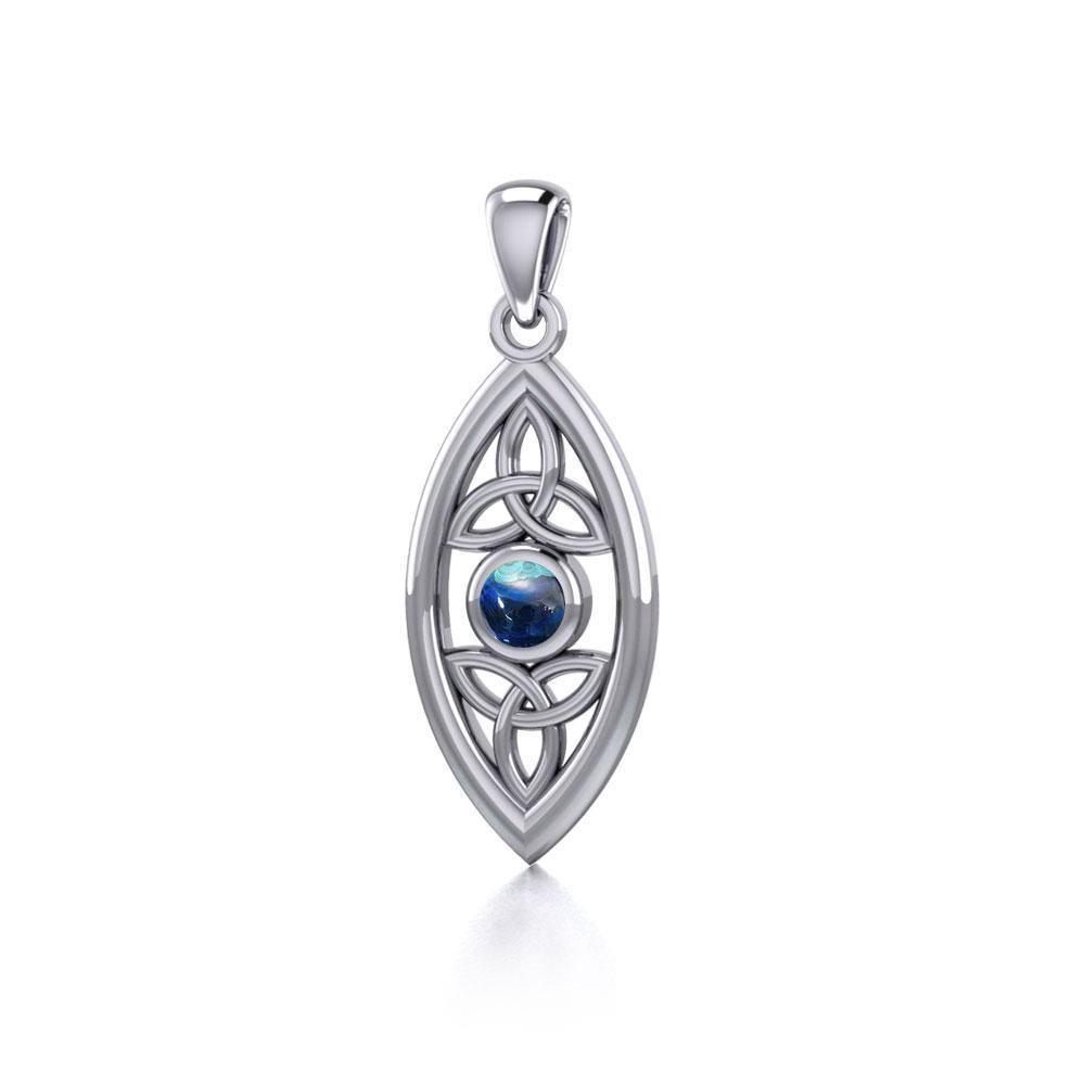 The everlasting power of the Holy Trinity ~ Sterling Silver Celtic Triquetra Pendant Jewelry with Gemstone TP1147 Pendant