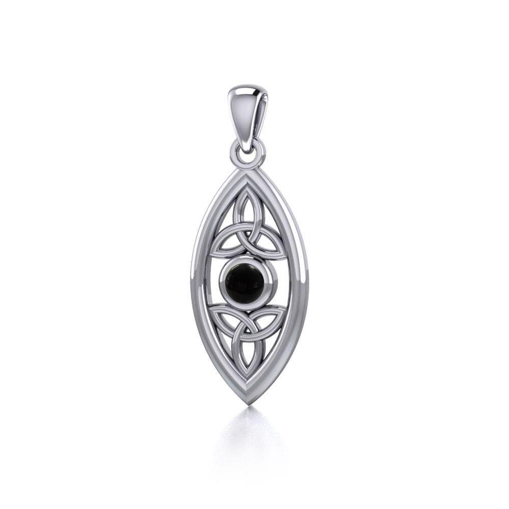 The everlasting power of the Holy Trinity ~ Sterling Silver Celtic Triquetra Pendant Jewelry with Gemstone TP1147 Pendant