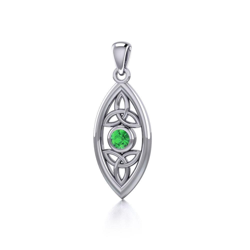 The everlasting power of the Holy Trinity ~ Sterling Silver Celtic Triquetra Pendant Jewelry with Gemstone TP1147 Pendant