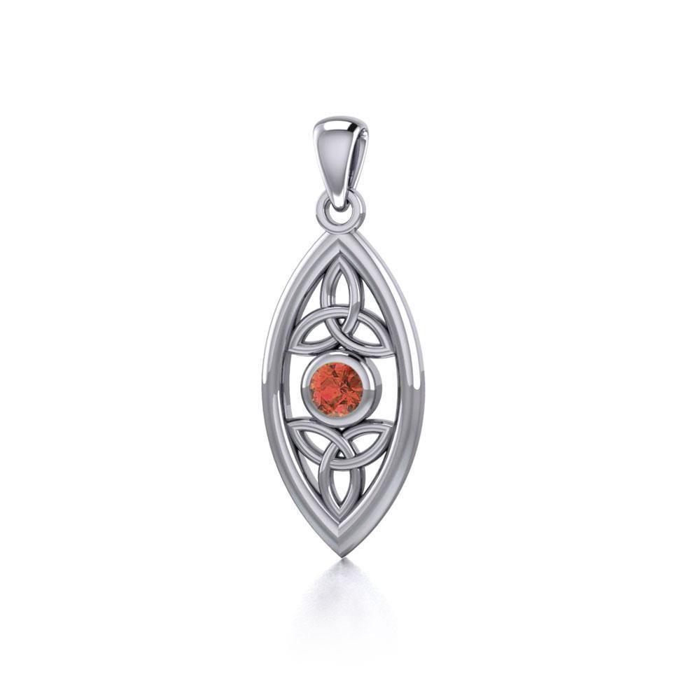 The everlasting power of the Holy Trinity ~ Sterling Silver Celtic Triquetra Pendant Jewelry with Gemstone TP1147 Pendant