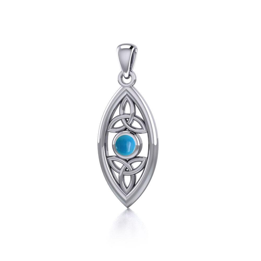 The everlasting power of the Holy Trinity ~ Sterling Silver Celtic Triquetra Pendant Jewelry with Gemstone TP1147 Pendant