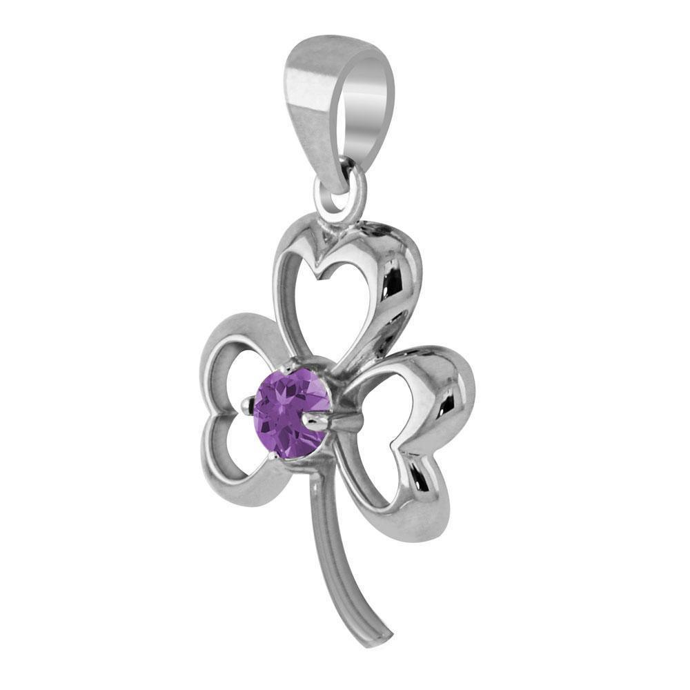 Finest beauty ~ Sterling Silver Jewelry Shamrock Pendant with Center Gemstone TP3105 Pendant