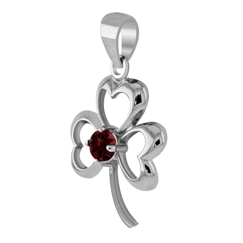 Finest beauty ~ Sterling Silver Jewelry Shamrock Pendant with Center Gemstone TP3105 Pendant