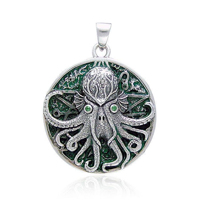 Great Cthulhu Silver Pendant by Oberon Zell TP3285 Pendant