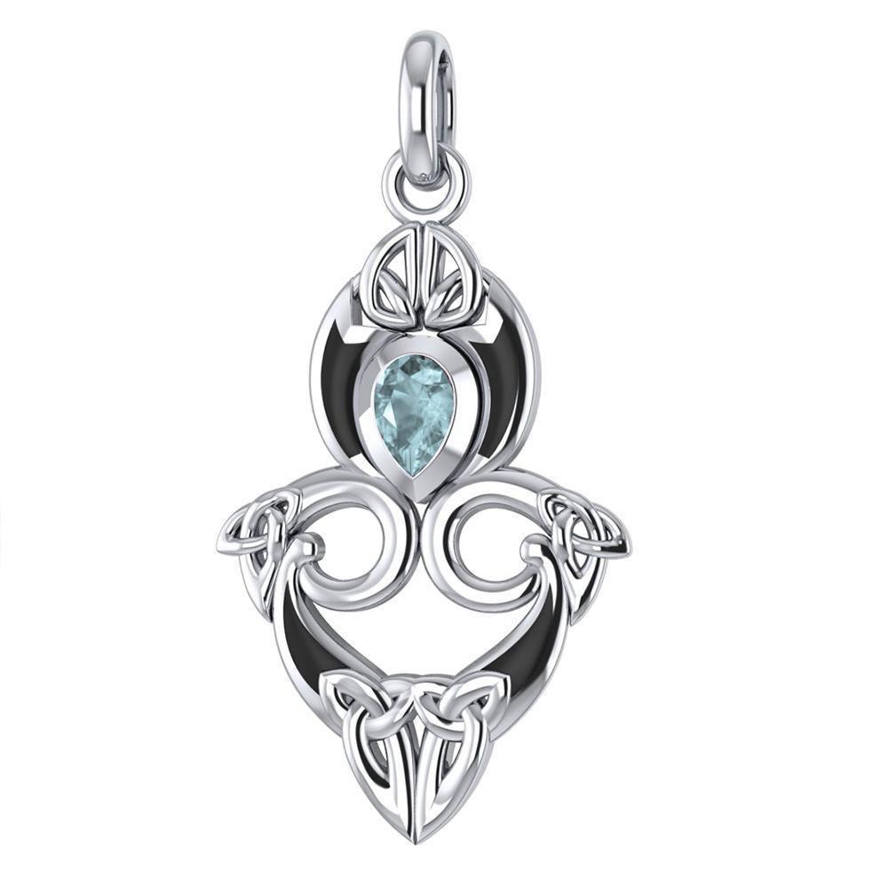 A first-rate lifetime tradition ~ Sterling Silver Celtic Triquetra Pendant Jewelry with Gemstones TPD1265 Pendant