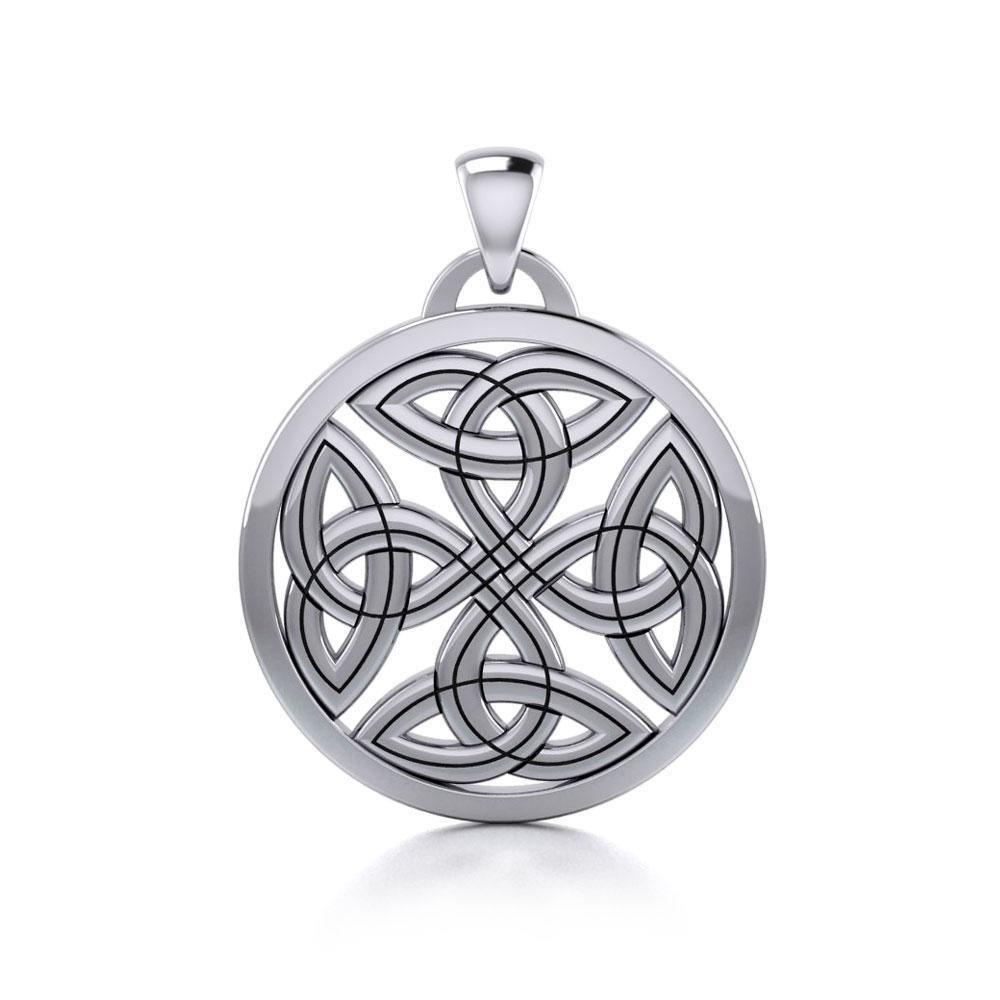 Celtic Trinity Quaternary Knot Silver Pendant TPD4631 Pendant