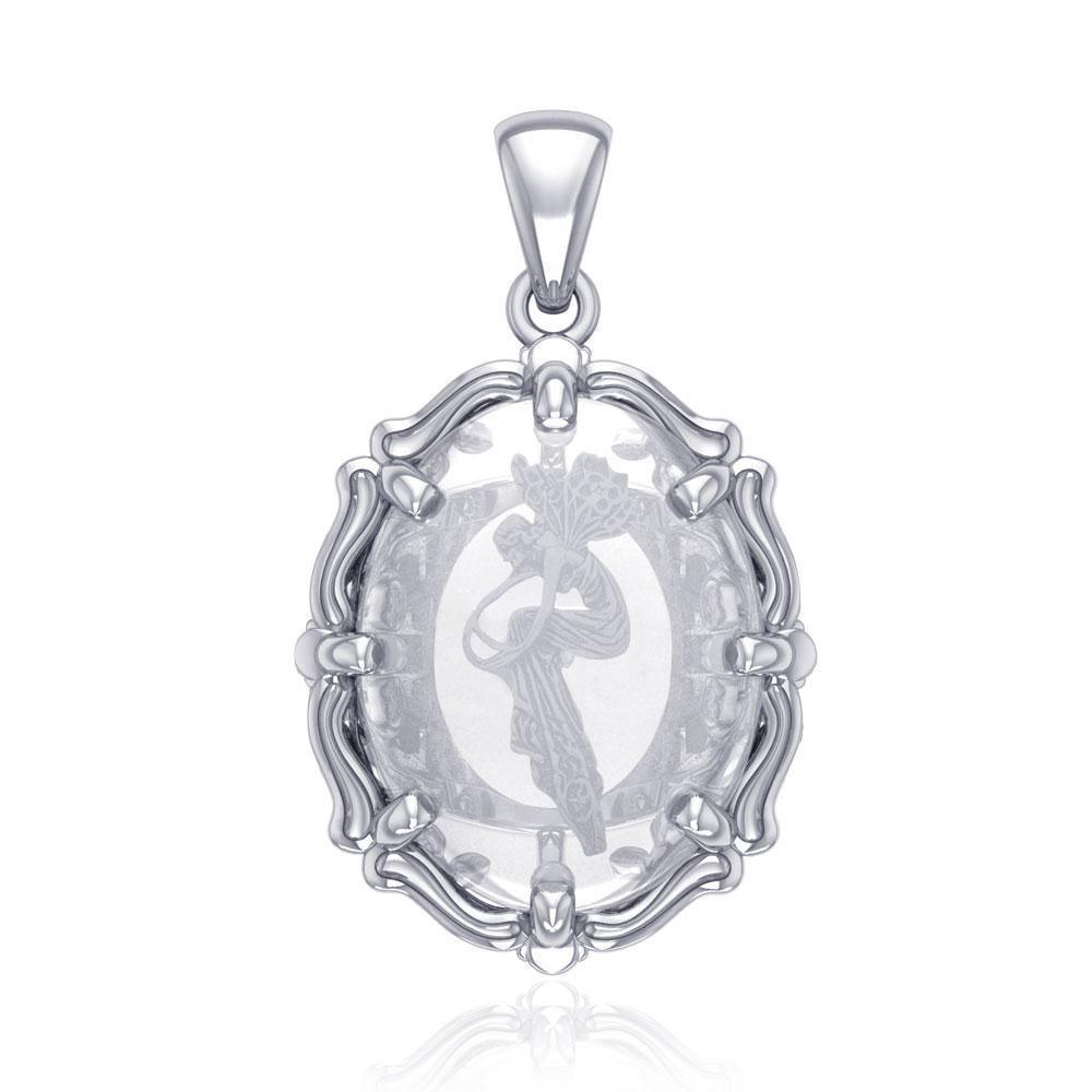 Fairy Sterling Silver Pendant with Genuine White Quartz TPD5126 Pendant