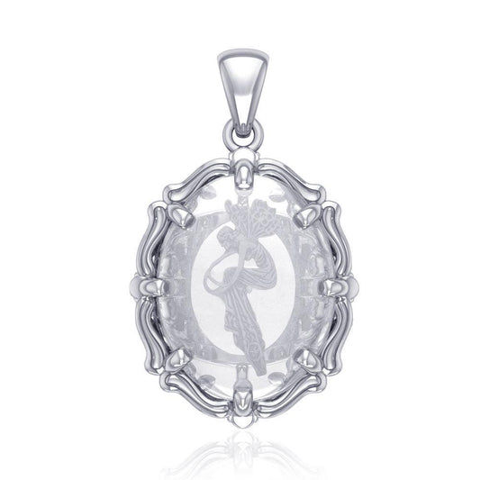 Fairy Sterling Silver Pendant with Genuine White Quartz TPD5126 Pendant