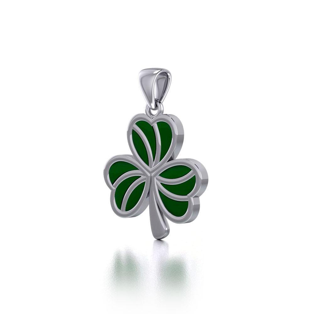 Enamel Shamrock  Clover Silver Pendant TPD5160 Pendant