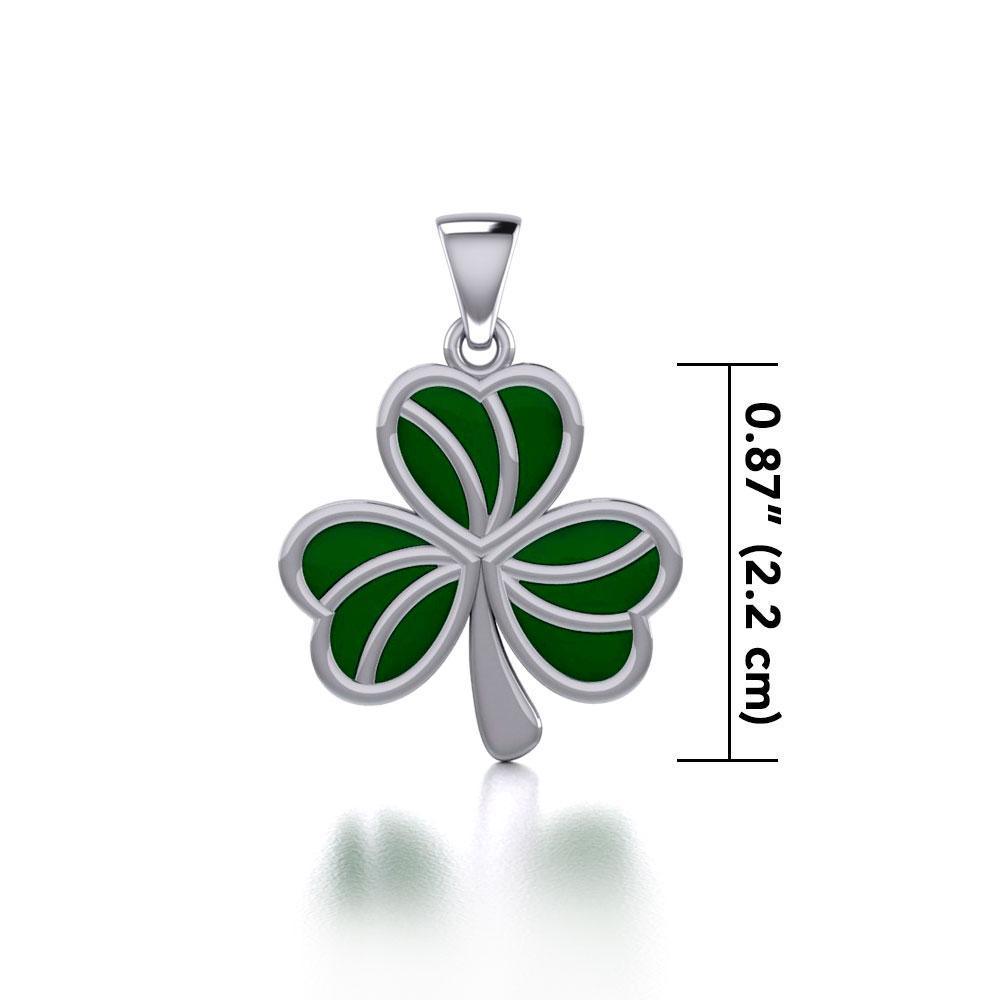 Enamel Shamrock  Clover Silver Pendant TPD5160 Pendant