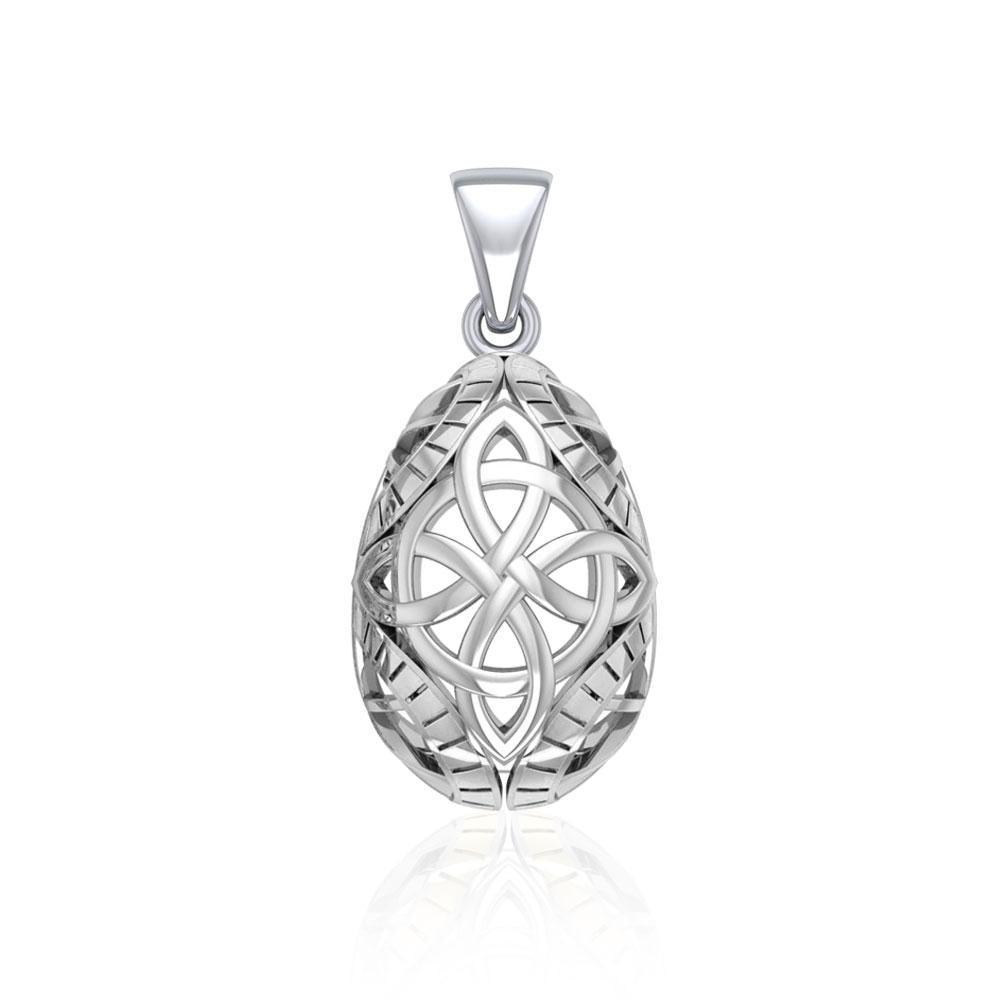 Teardrop Shape  Celtic Four Point Knot Silver Pendant TPD5166 Pendant