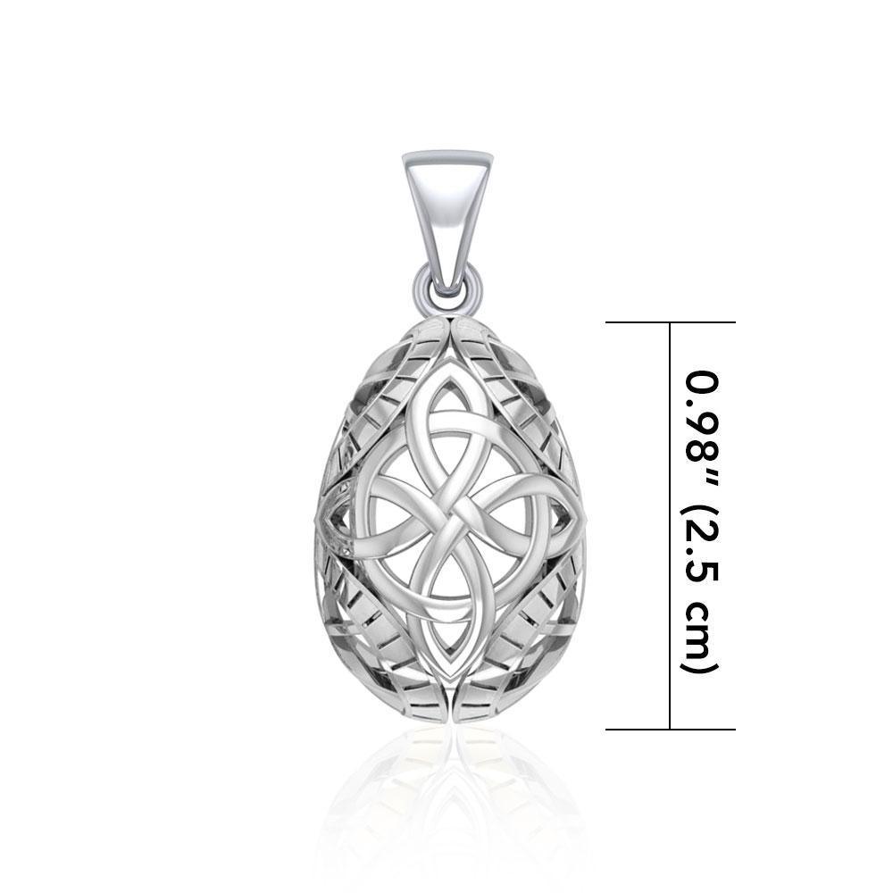 Teardrop Shape  Celtic Four Point Knot Silver Pendant TPD5166 Pendant