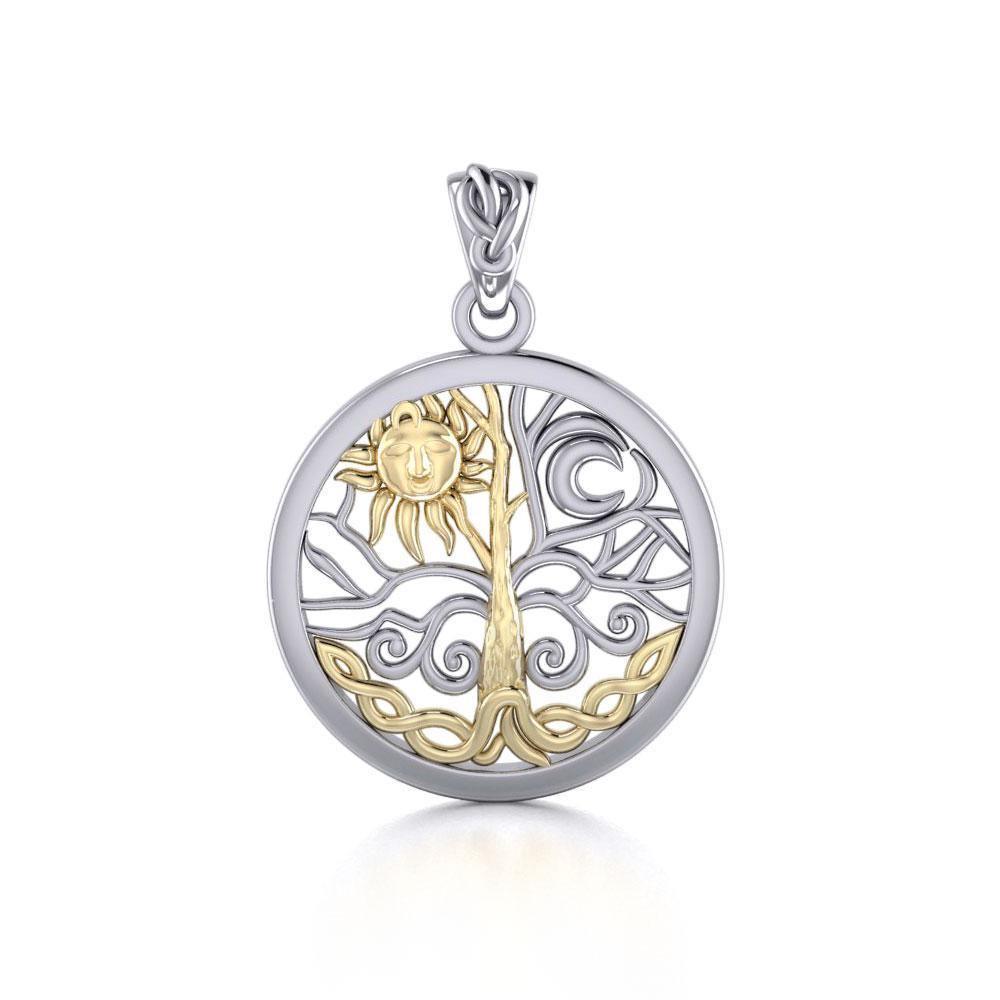 A Lifetime Treasure ~ 14k Gold accent and Sterling Silver Jewelry Pendant TPV3109 Pendant