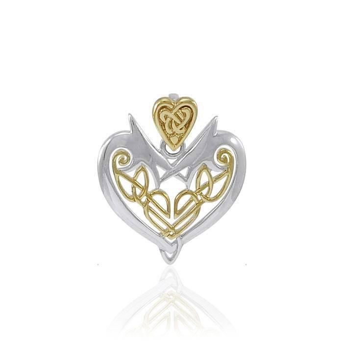 Joyous Heart Celtic Knotwork Silver and Gold Pendant TPV3444 Pendant