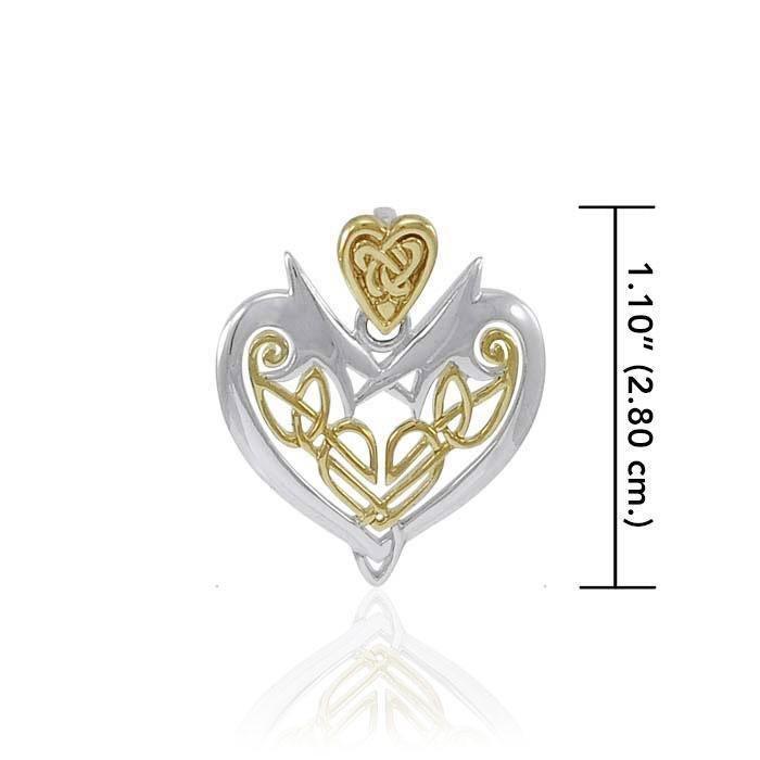 Joyous Heart Celtic Knotwork Silver and Gold Pendant TPV3444 Pendant