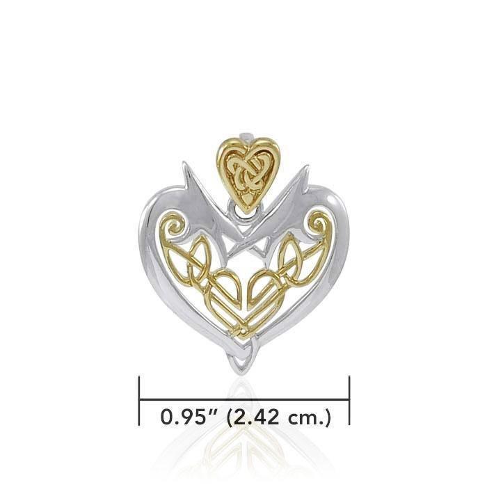 Joyous Heart Celtic Knotwork Silver and Gold Pendant TPV3444 Pendant