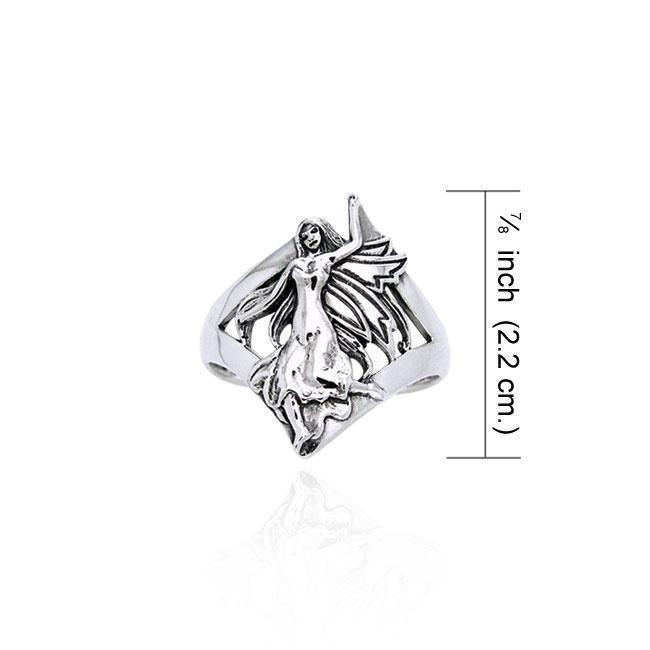 Dance her way to your heart ~ Sterling Silver Jewelry Dancing Fairy Ring TRI522 Ring