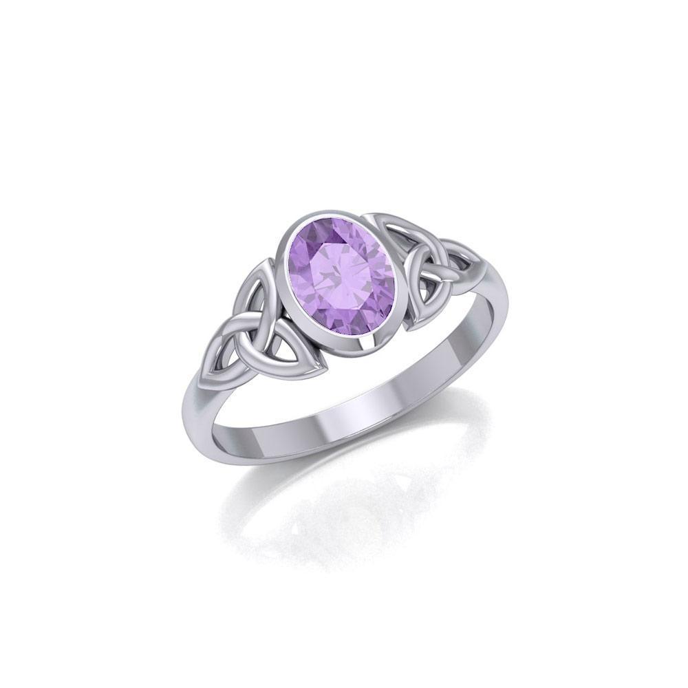 Celtic Triquetra Gemstone Ring TRI887 Ring